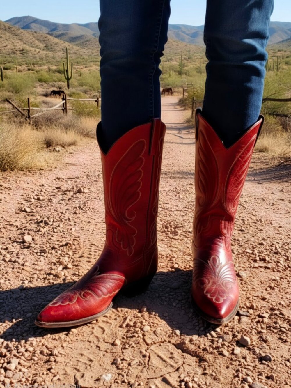 Vintage 1990's Code West Deep Red Cowgirl Boots size 9M